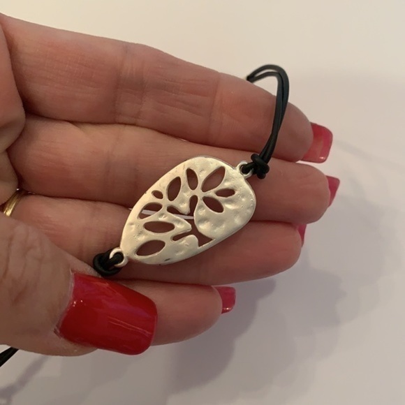 💐5/25 silver tree of life cord bracelet statement - Picture 3 of 8
